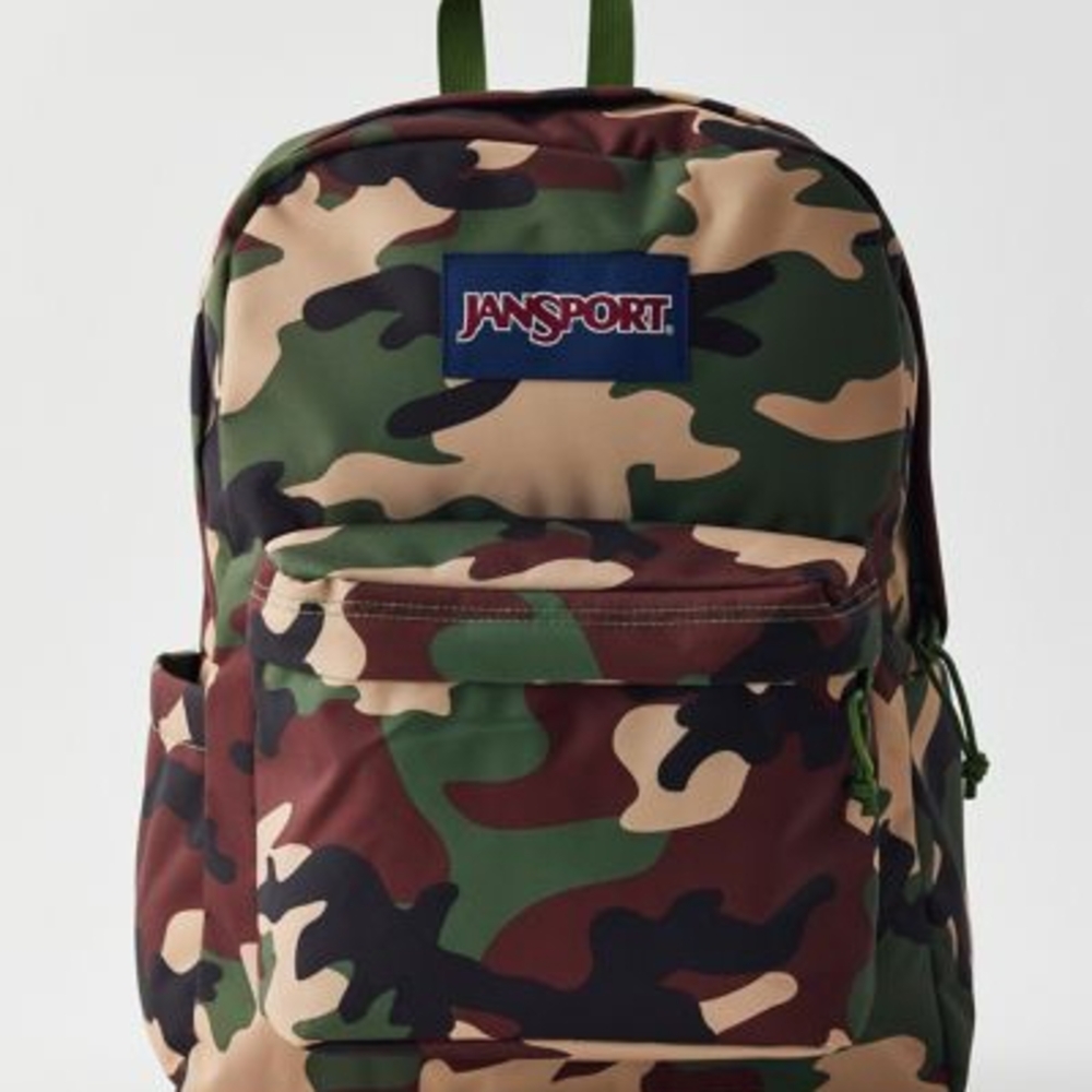 Jansport Green and Brown Camouflage Backpack
